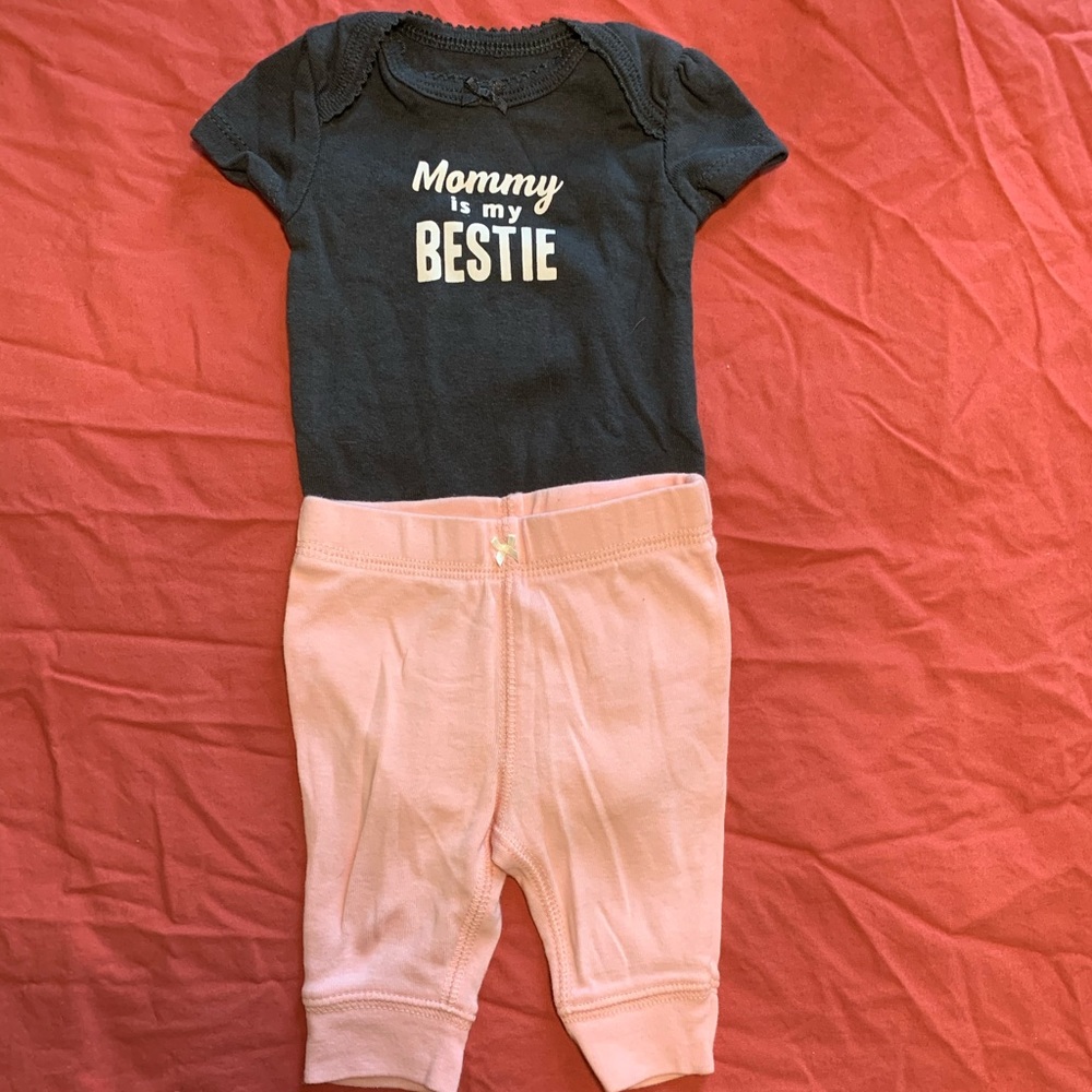 Carter’s newborn “Mommy is my bestie” outfit